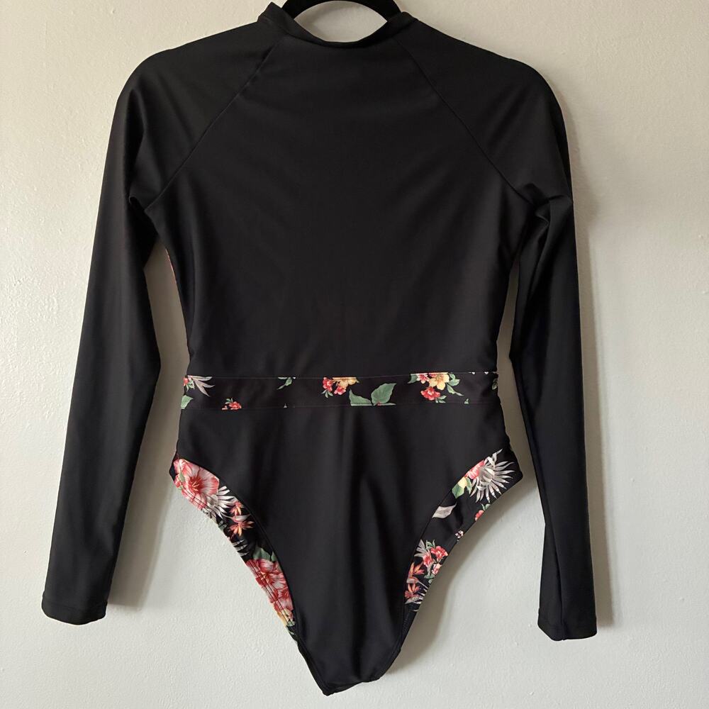 OP Ocean Pacific Floral Surf Suit One Piece Swimsuit Long Sleeve Women's L NWT - Picture 6 of 11